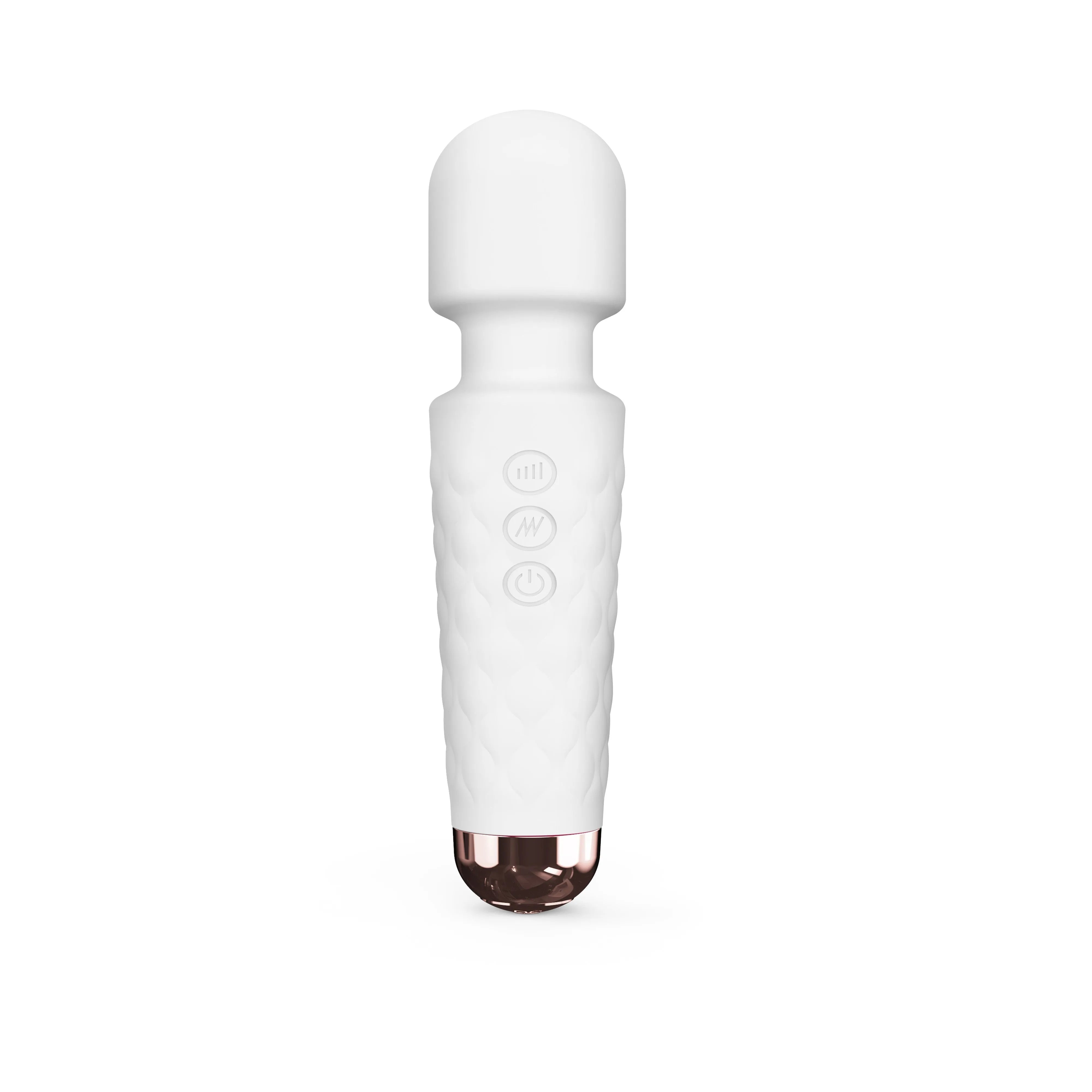 mini vibromasseur compact portable silencieux puissant rechargeable silicone souple flexible quinze centimètres vingt modes stimulation vaginale clitoridienne blanc or rose