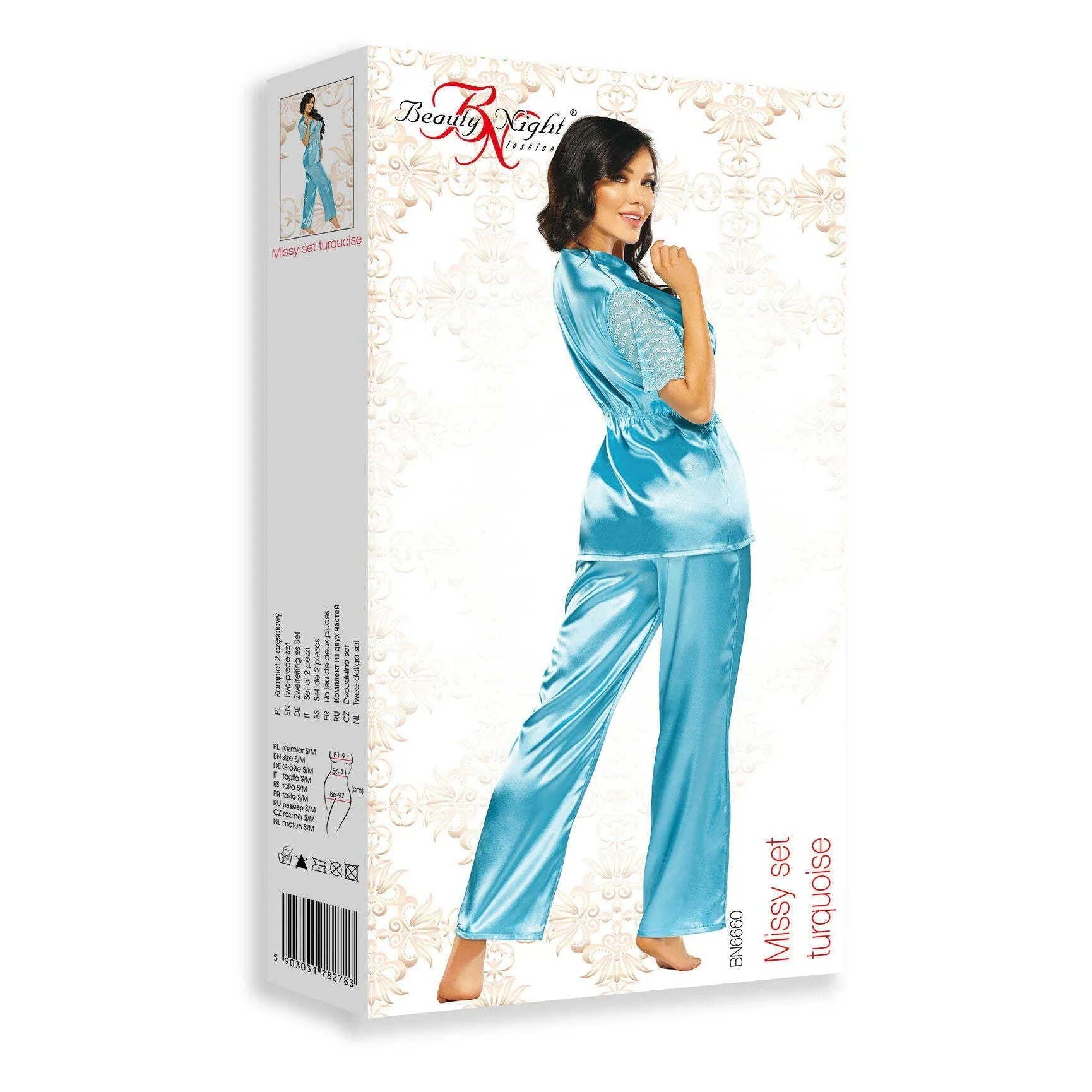Ensemble lingerie Missy turquoise femme, élégant et confortable, en polyamide élasthanne, coupe flatteuse, taille S à XL.