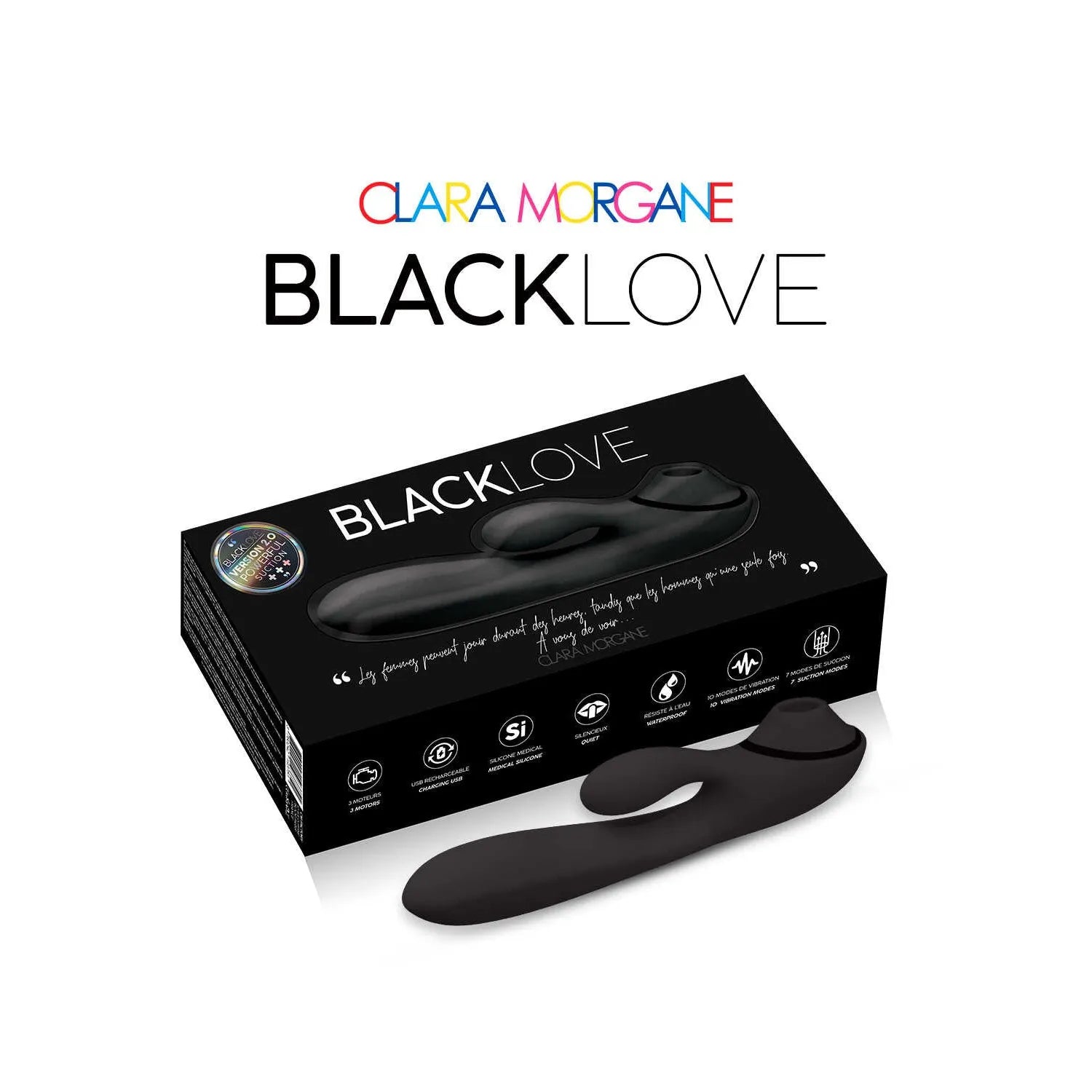 Black love stimulateur clitoridien rabbit silicone médical waterproof rechargeable