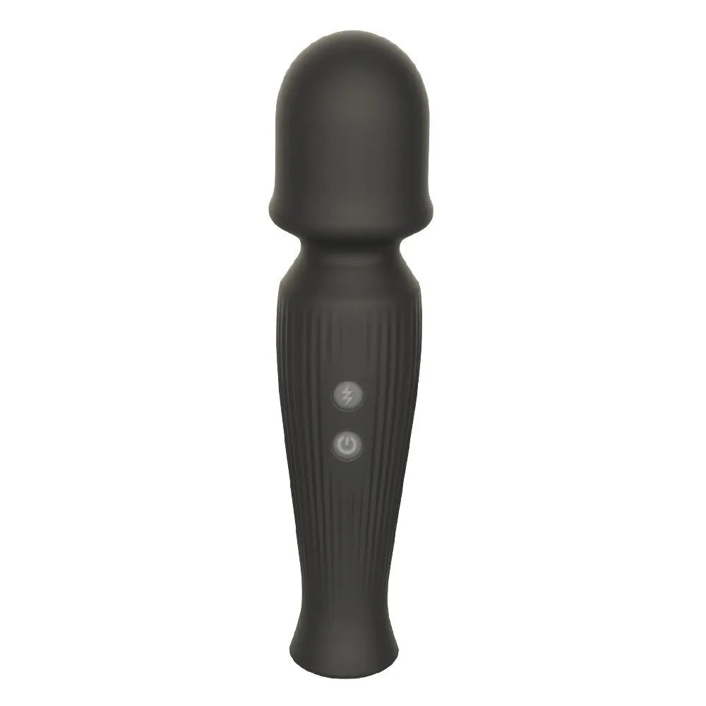 Wand massager ergonomique flexible 10 modes silicone noir USB étanche 18 cm