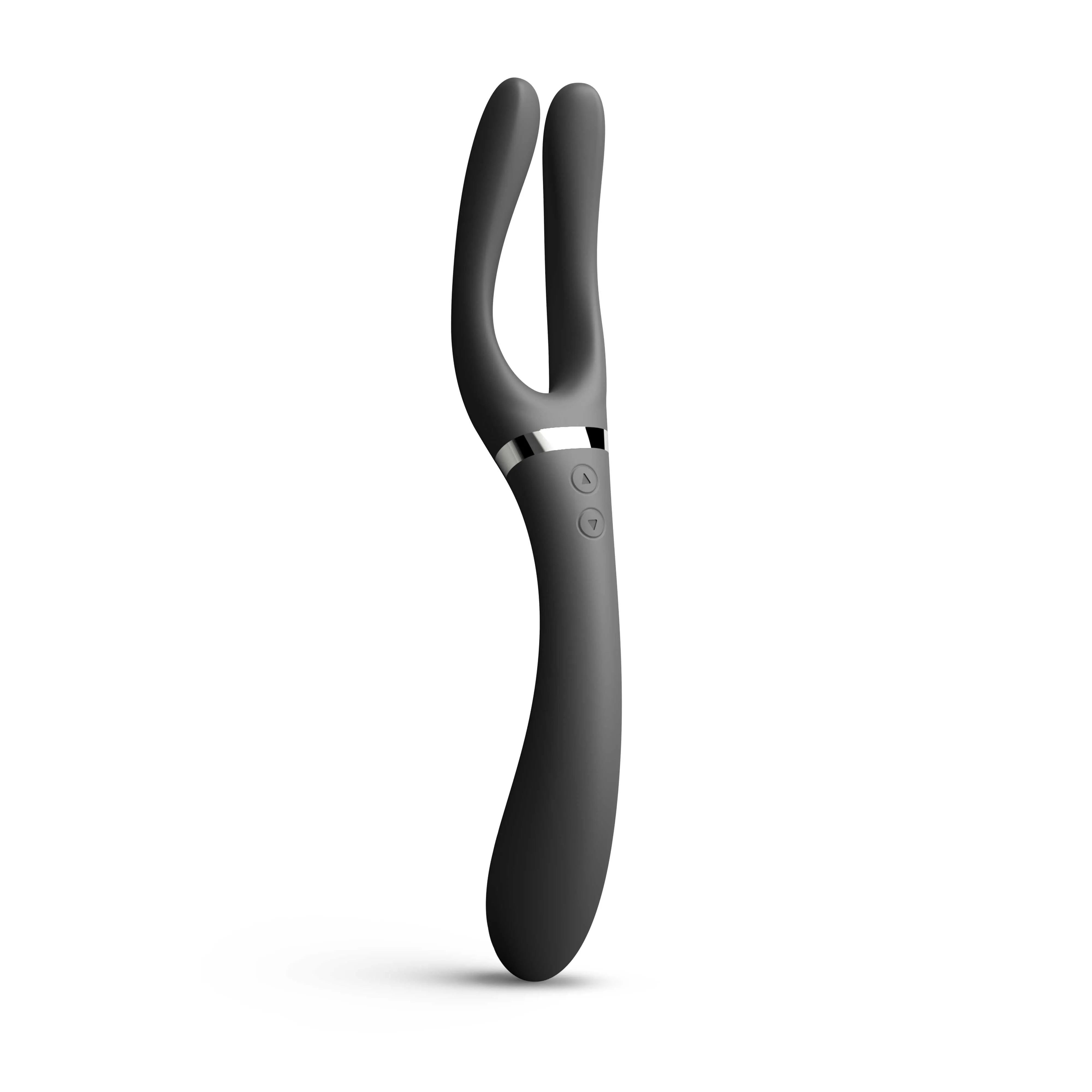 Vibromasseur Infinite Joy Noir bras pliable 360 triple moteur waterproof rechargeable silicone