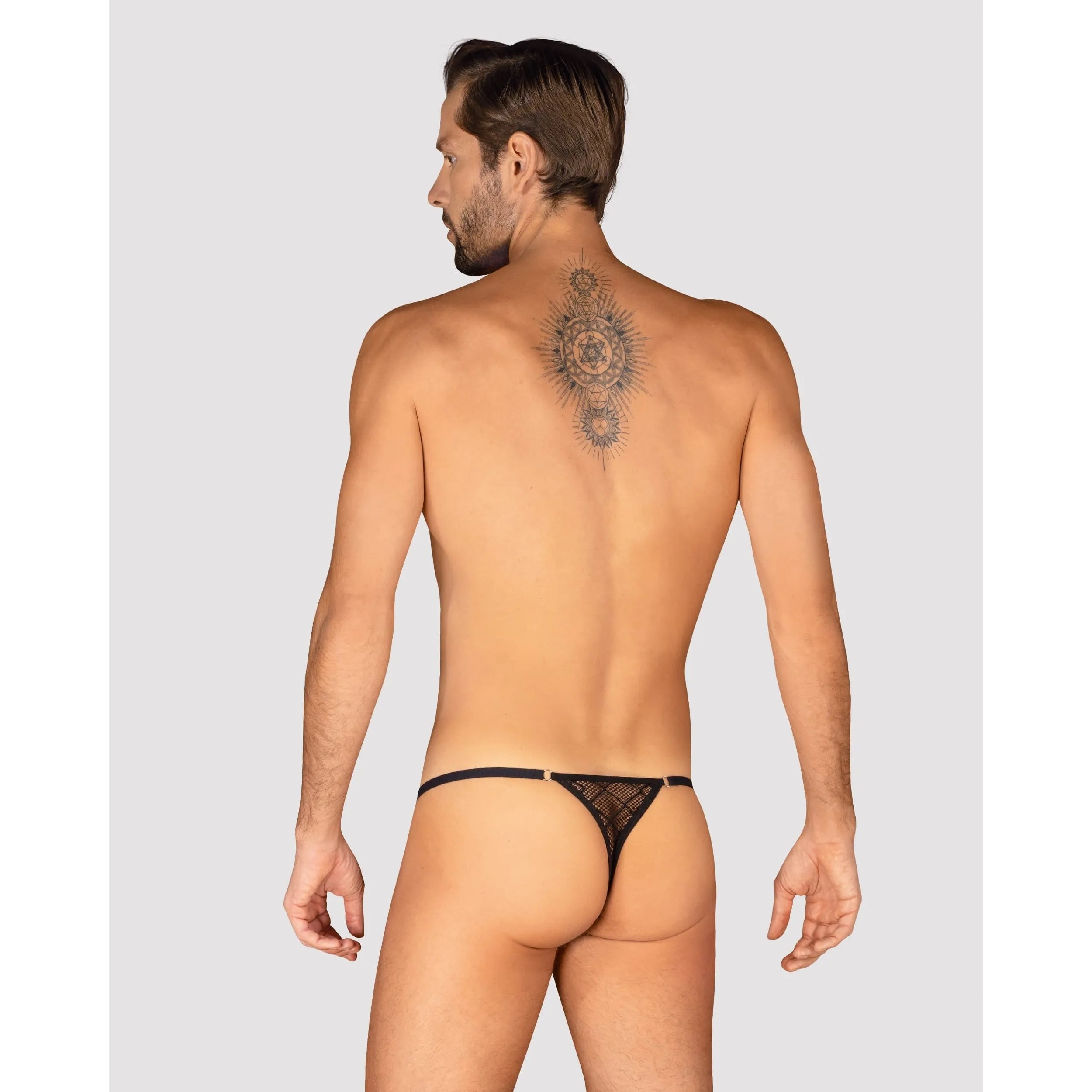Severio String Noir Homme Design Brillant Bretelles Réglables Confortable