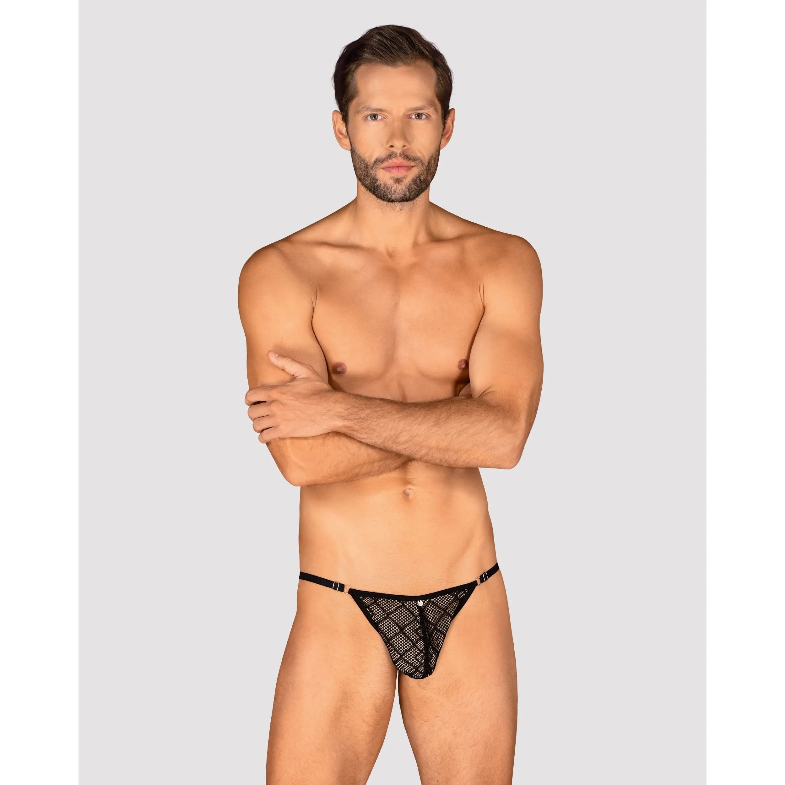 Severio String Noir Homme Design Brillant Bretelles Réglables Confortable