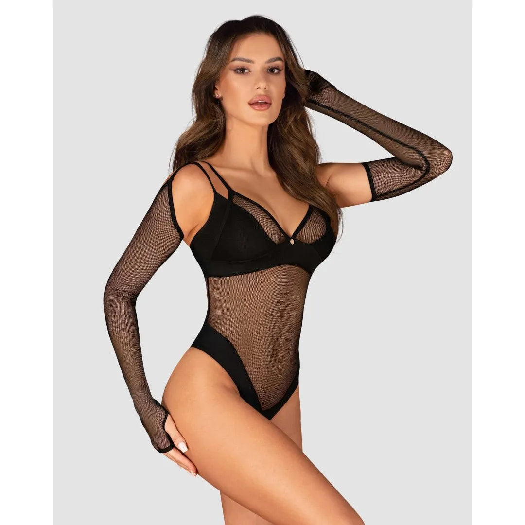 Nesari gants noirs sexy maille transparente fixation universelle confort polyamide élasthanne extensible maintien ajustable glamour soirée séduction tailles