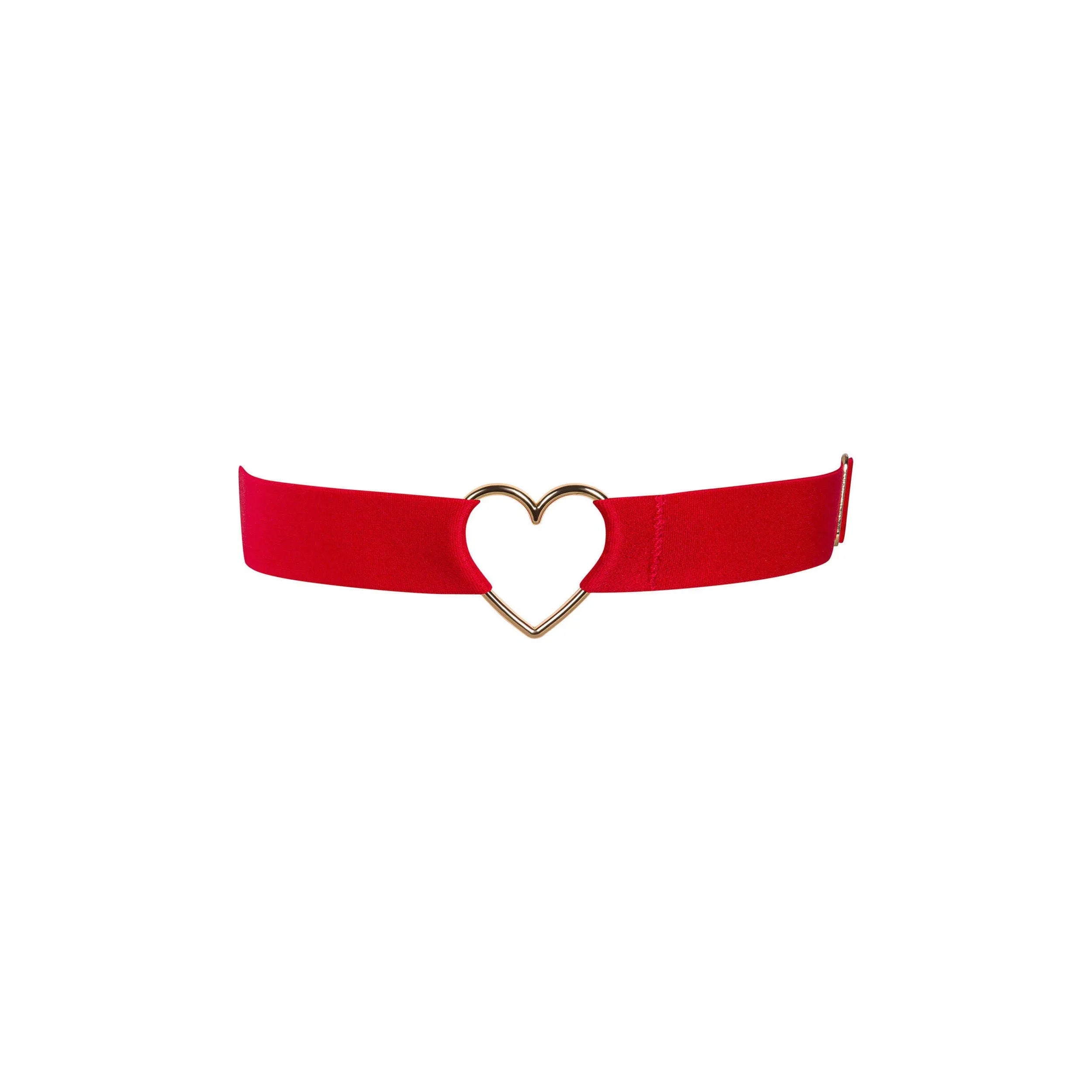 jarretière rouge élastique ajustable coeur tissu doux séduisant sensuel confortable élasthanne polyamide taille unique adaptable maintien glamour romantique soirée