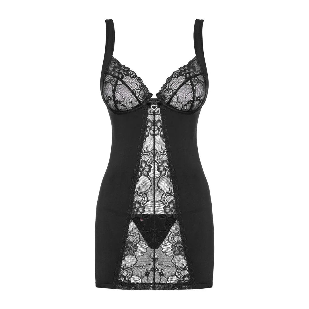 nuisette dentelle noire sexy glamour sensuelle élégante raffinée ajustée extensible confortable luxueuse séduisante érotique fine transparente délicate