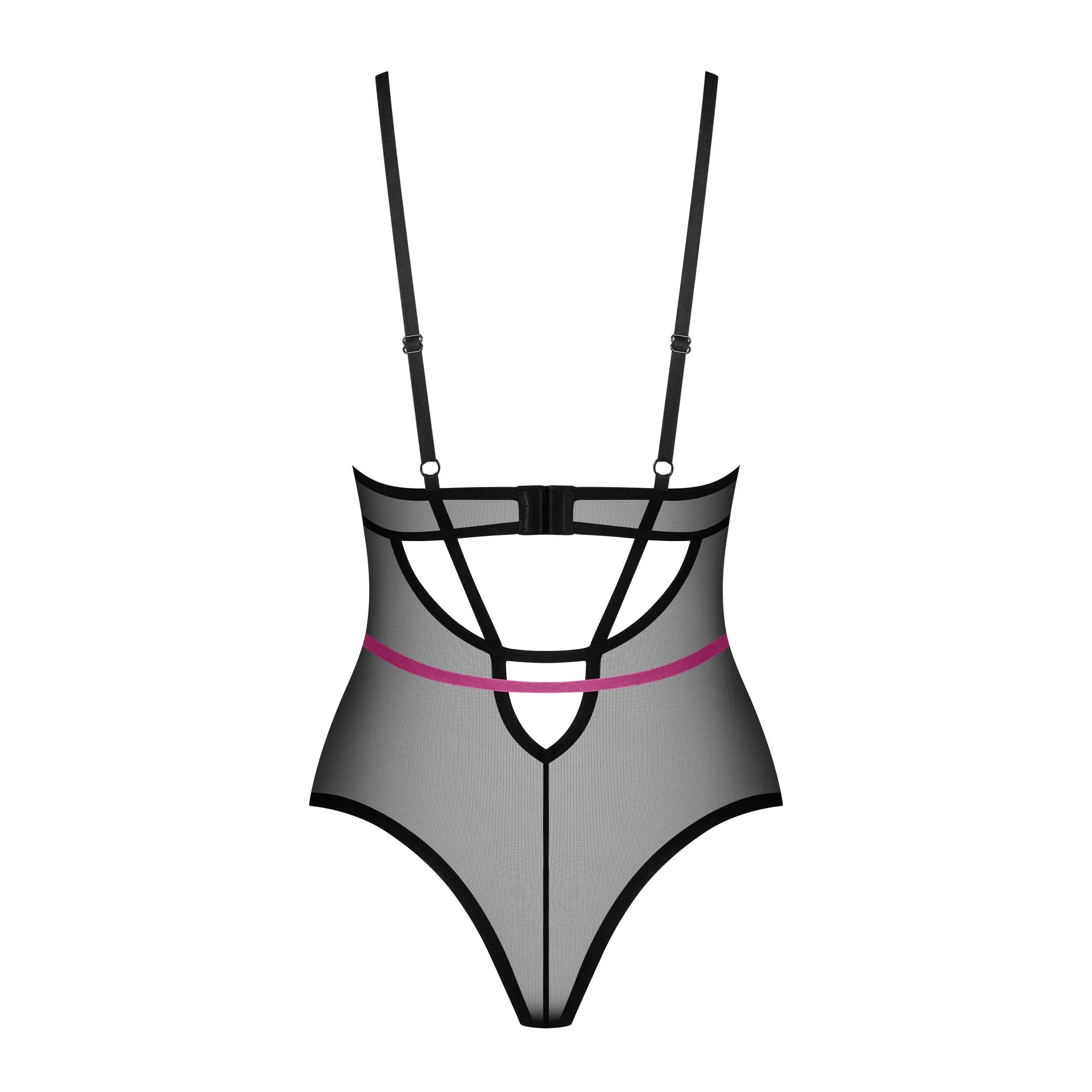 Novenes body noir transparent séduisant femme confiante détails brillants zircons bonnets armatures sangles réglables maintien ajustement extensible confortable