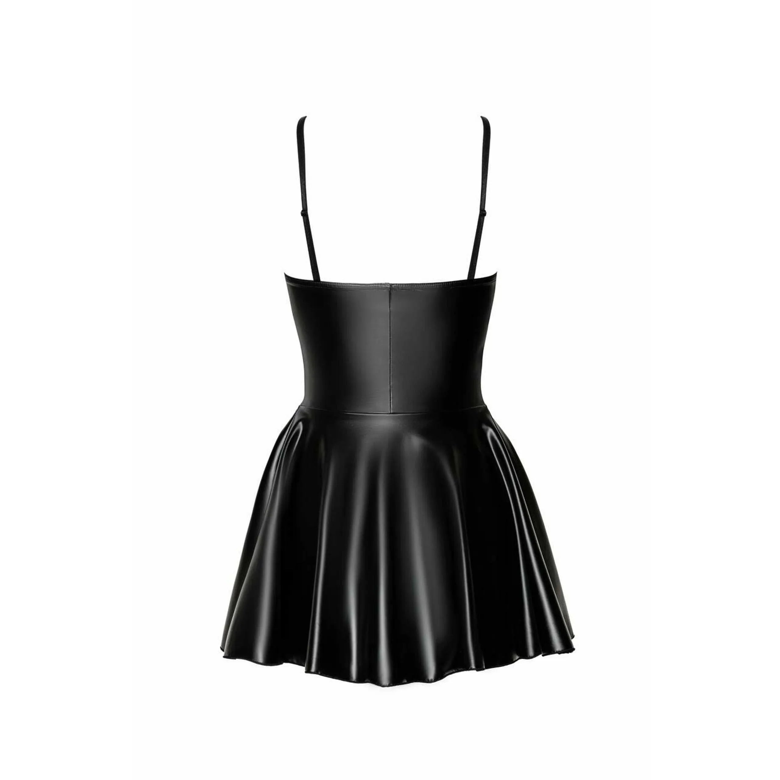 mini robe élastique bustier fermeture éclair avant bretelles amovibles effet mouillé brillant extensible cintrée sexy élégante polyvalente noir tailles ajustables