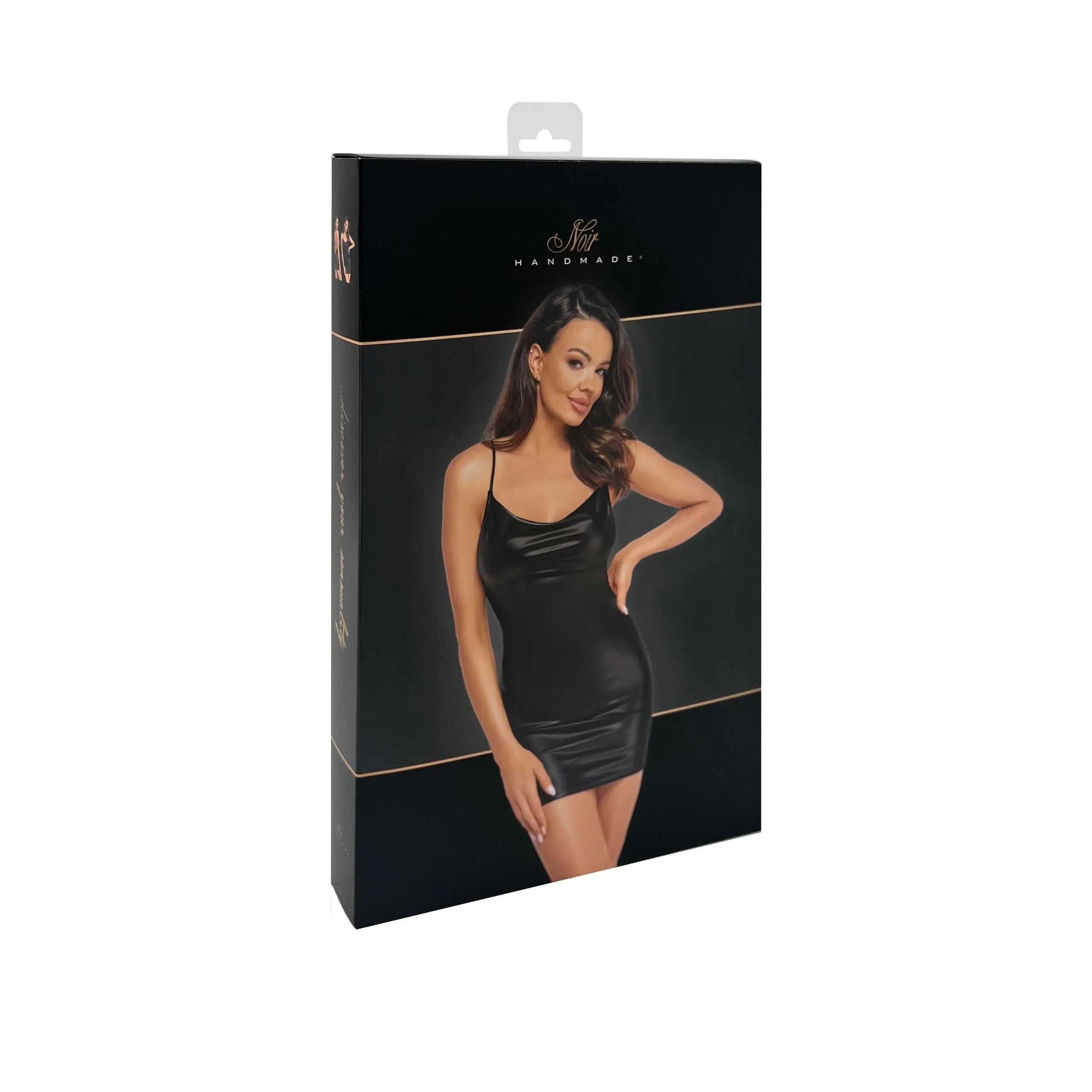 mini robe effet mouillé extensible silhouette séduisante glamour élégante sophistiquée noire chaîne strass amovible ajustable scintillante