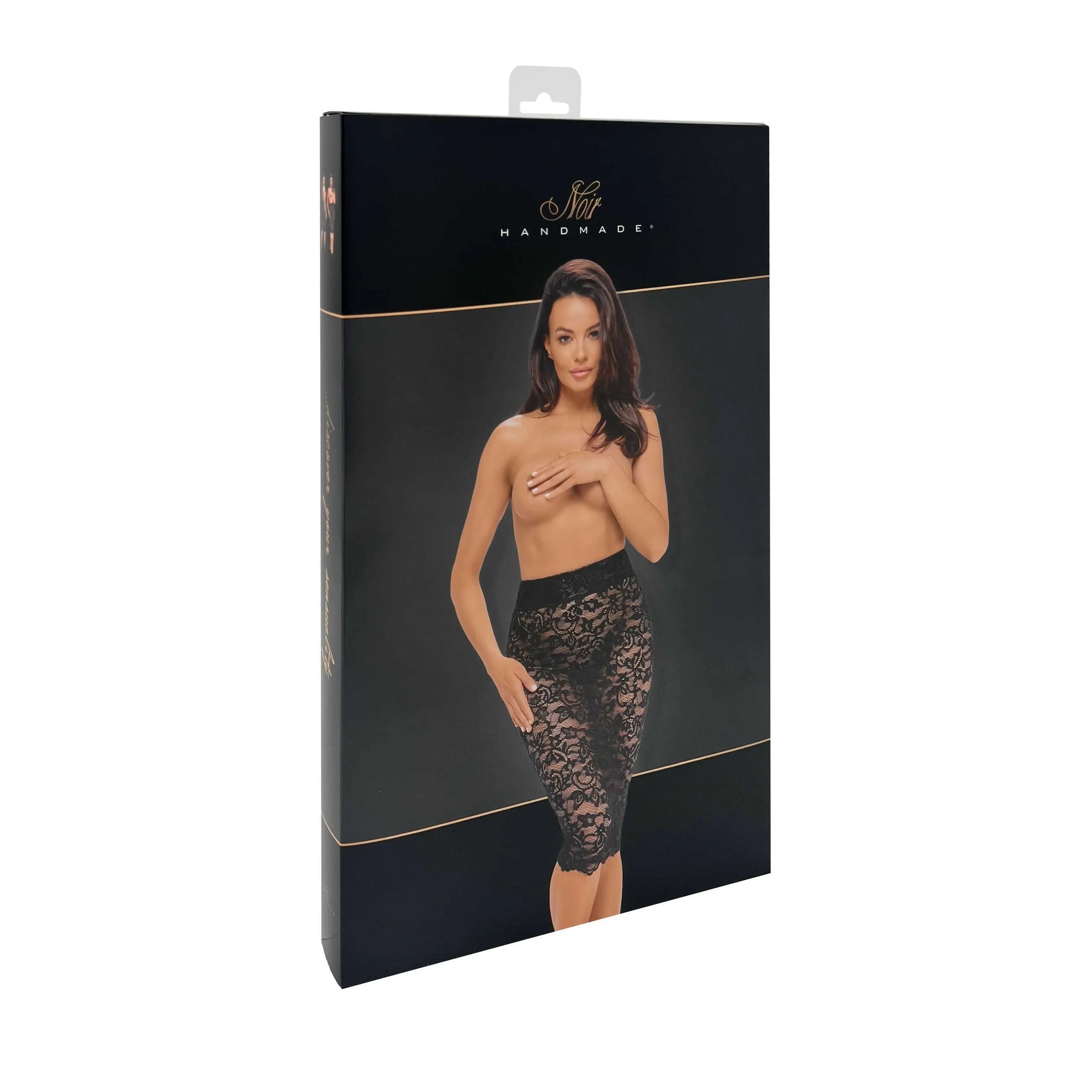 jupe midi dentelle florale dos lacé ajustable noir translucide luxueuse élégance romantique soirée cocktail gala silhouette flatteuse couture