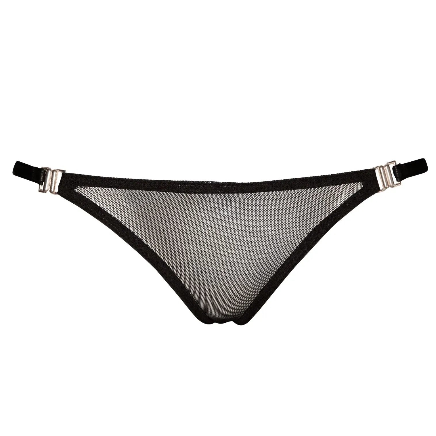 Culotte Rehaussante Galbante Tulle Transparent Maille Élastique Douce Respirante Maintien Sensuelle Élégante Moderne Ouvertures Latérales Enfilage Quotidienne Tailles Noire