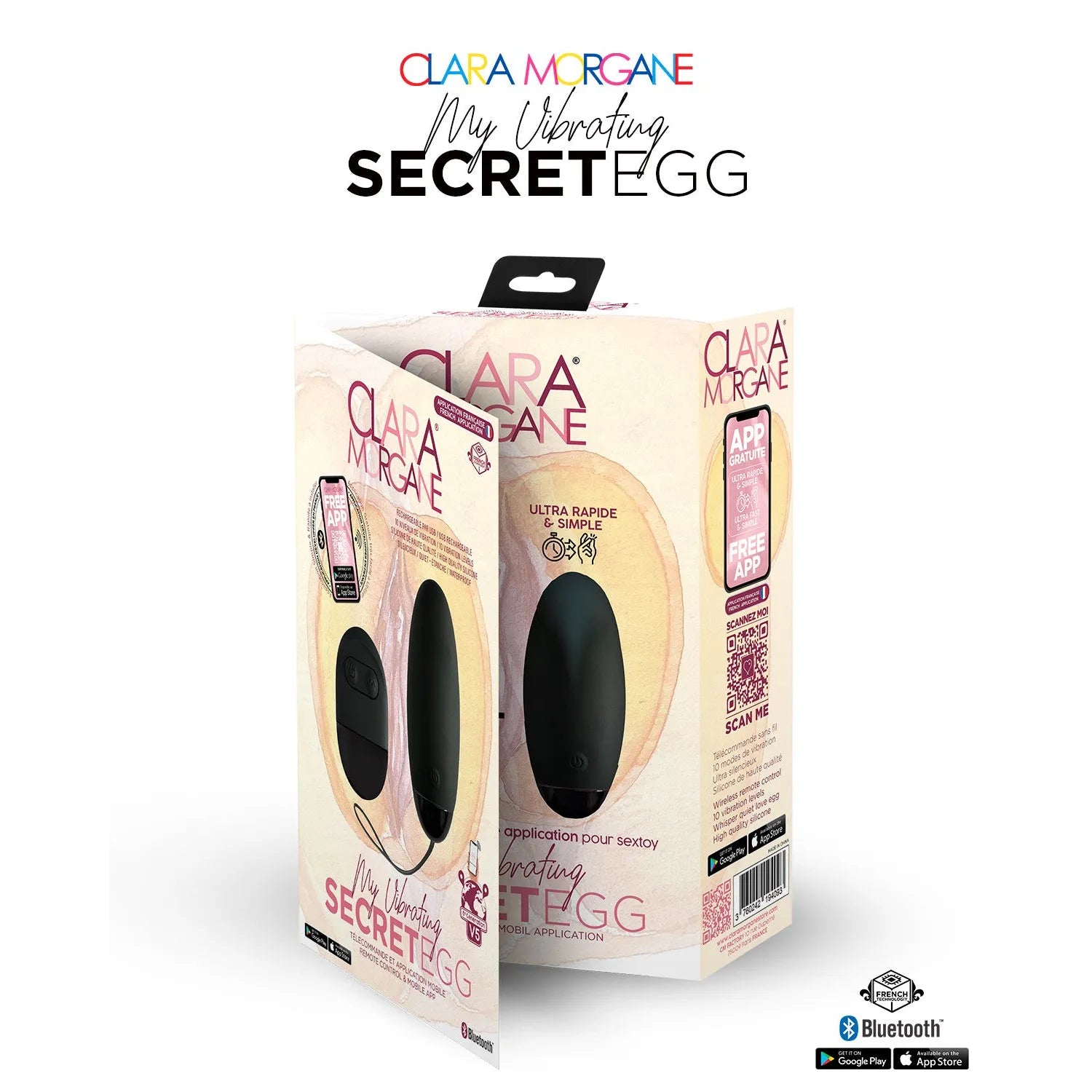 Oeuf vibrant secret noir sextoy silicone rechargeable stimulation intime discrétion femme couple sextoy élégant Bluetooth télécommande