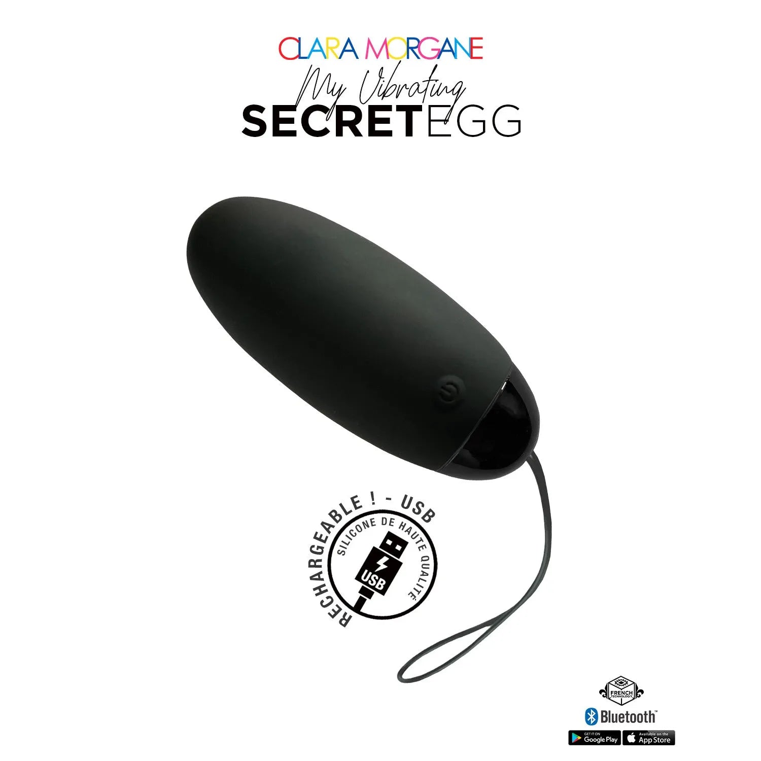 Oeuf vibrant secret noir sextoy silicone rechargeable stimulation intime discrétion femme couple sextoy élégant Bluetooth télécommande