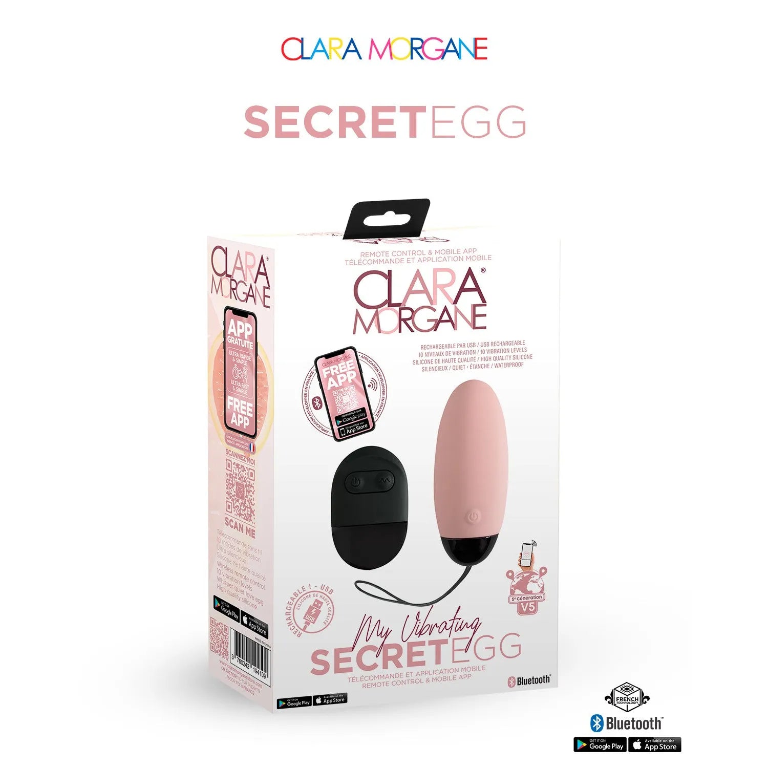 Oeuf vibrant rose à distance contrôle Bluetooth discret sextoy silicone ABS