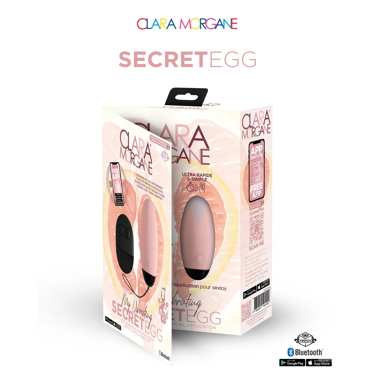 Oeuf vibrant rose à distance contrôle Bluetooth discret sextoy silicone ABS