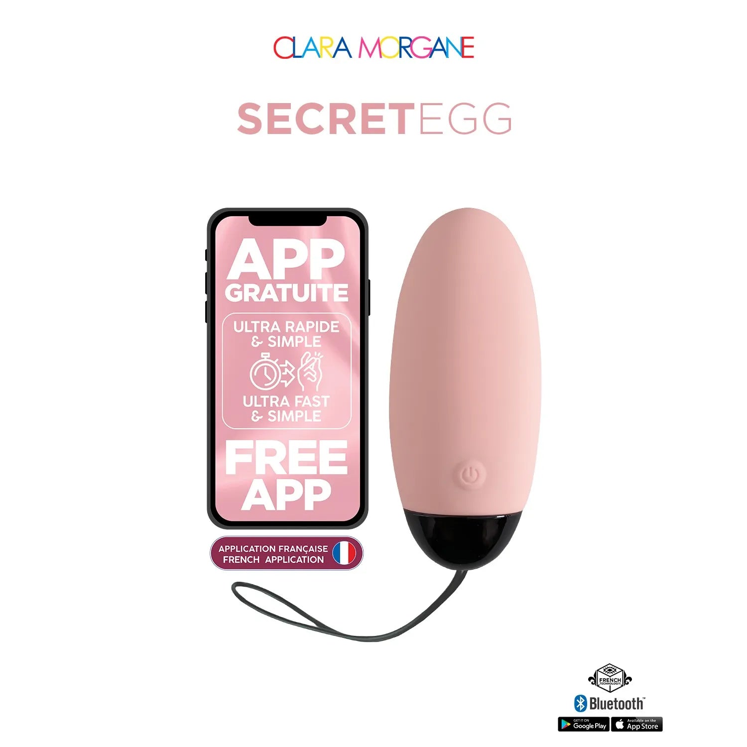 Oeuf vibrant rose à distance contrôle Bluetooth discret sextoy silicone ABS