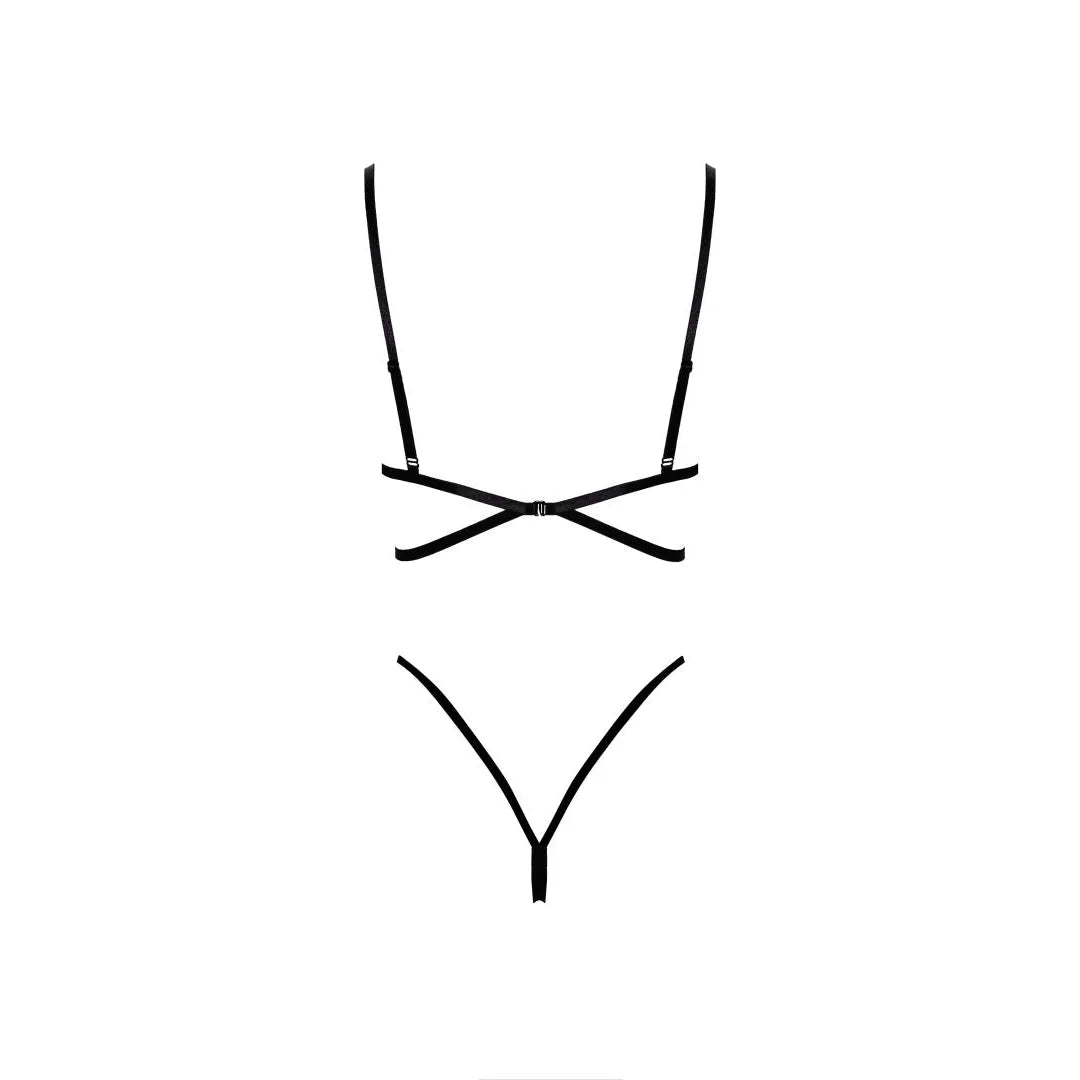 Ensemble lingerie dentelle noire, soutien-gorge et culotte sexy, élégant et confortable, en polyamide et élasthanne.