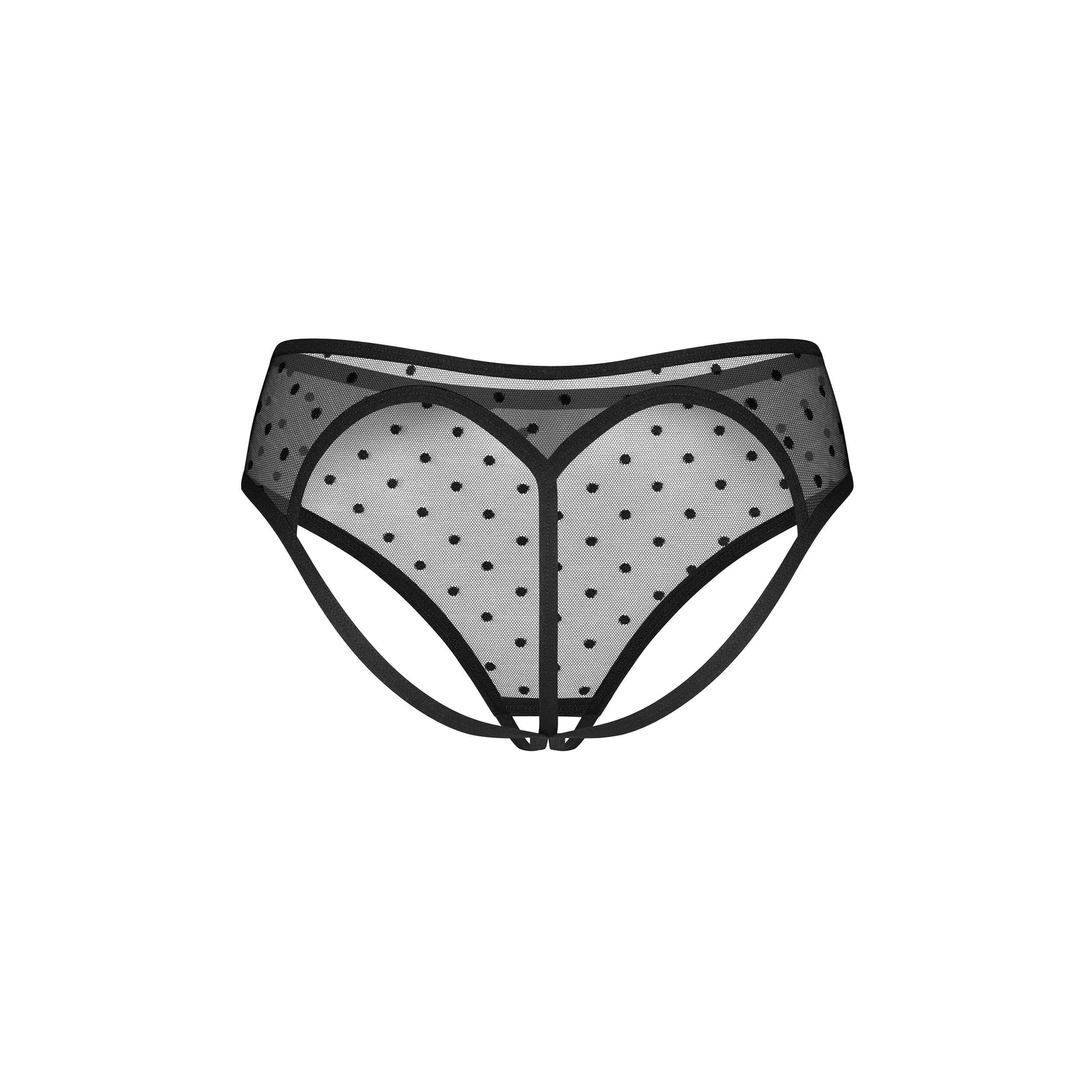 Culotte haute noire à pois, tissu doux et extensible, sangle dorsale séduisante, design élégant et moderne.