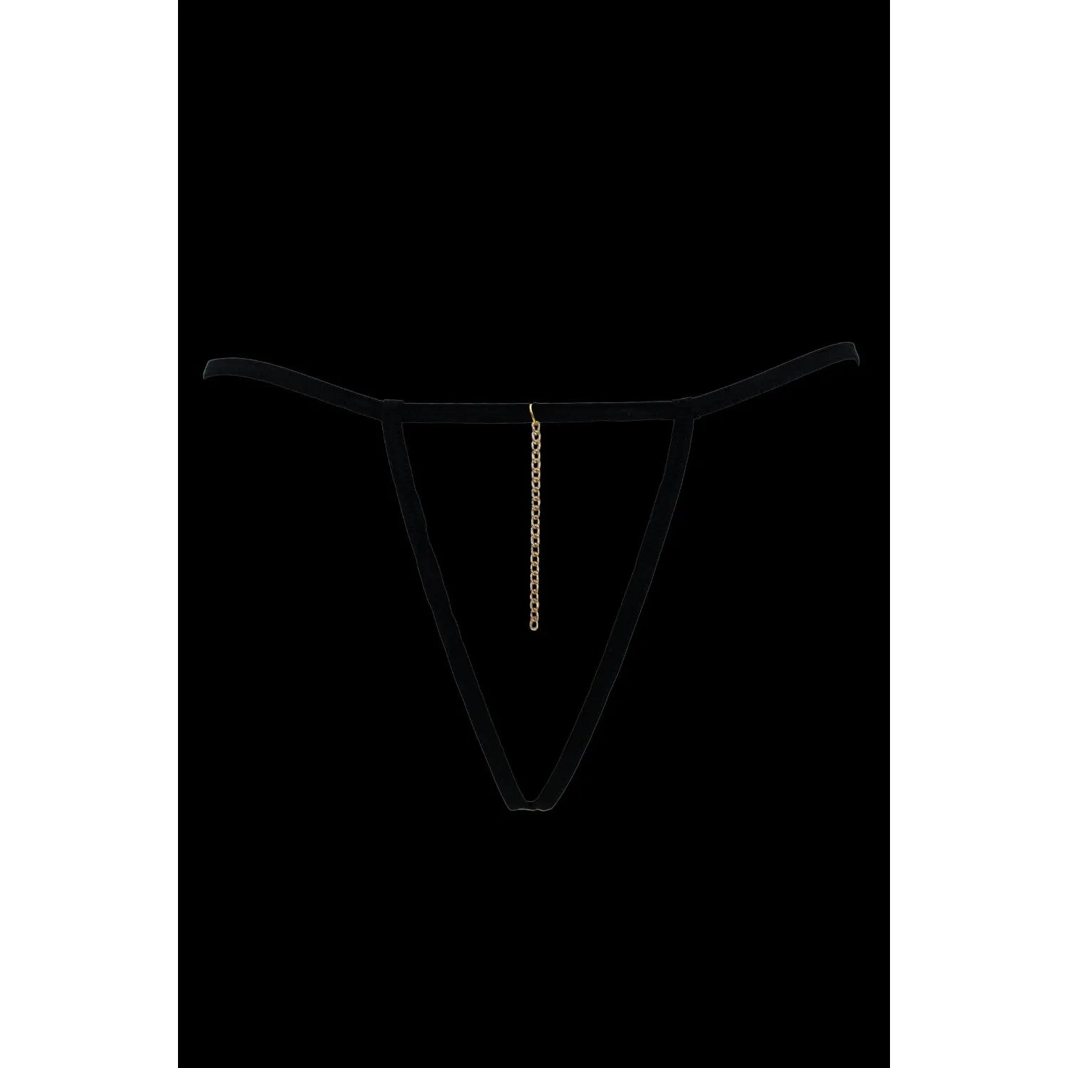 String noir dentelle florale chaîne dorée bijou sexy taille unique ajustable