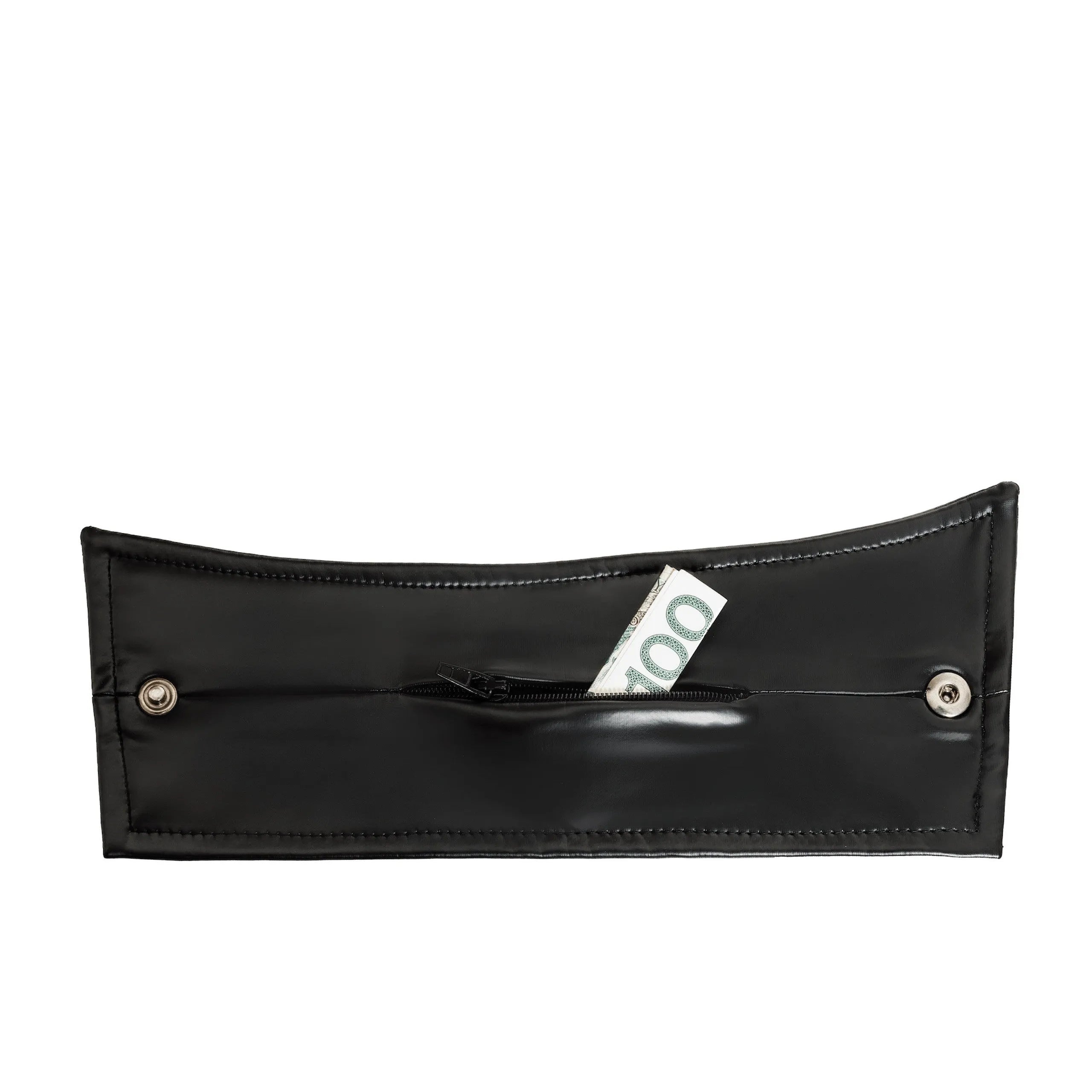 Portefeuille poignet noir élastique homme avec fermeture éclair cachée