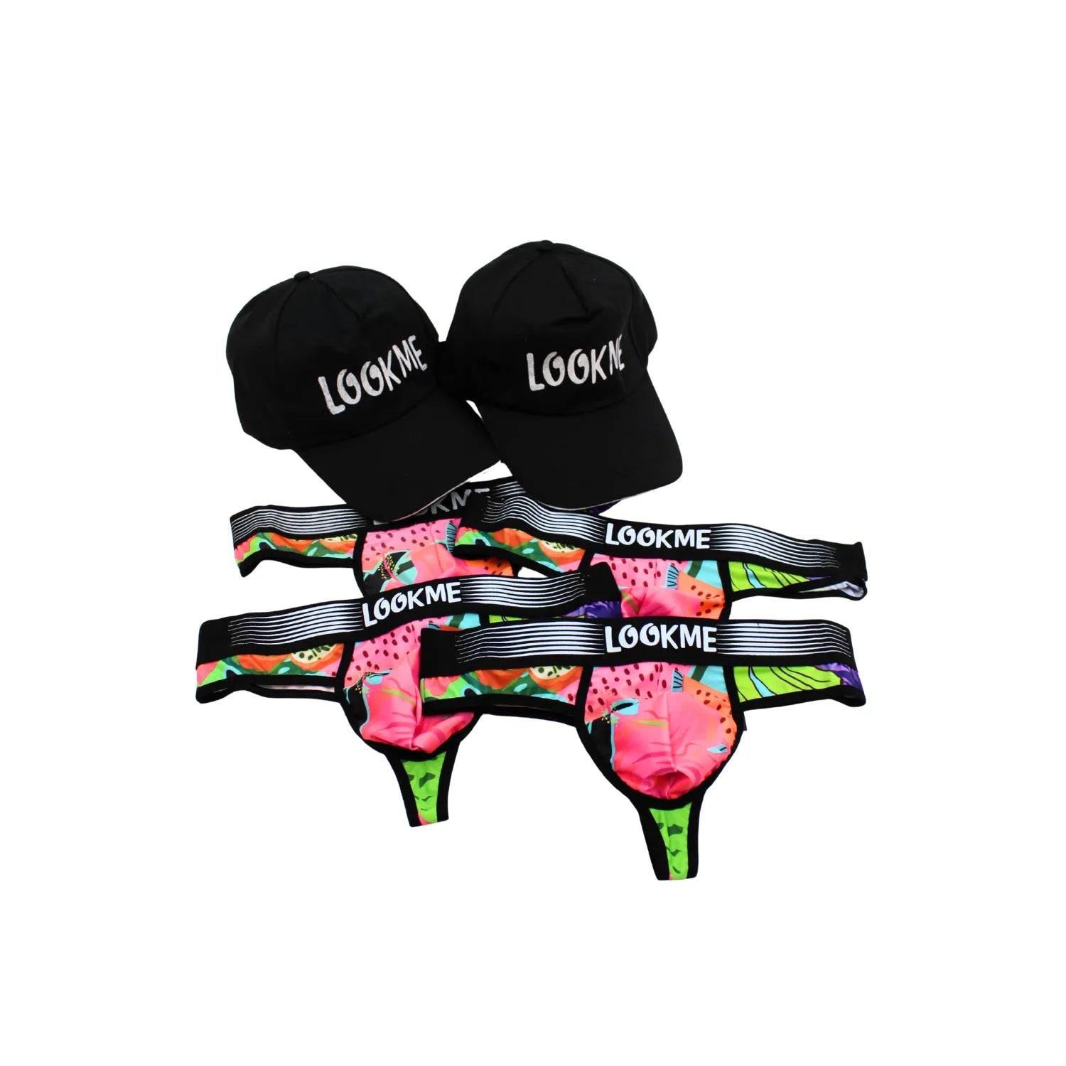 lot 4 strings homme polyester noir LookMe casquettes offertes confort élasticité douceur respirabilité durable ajustement polyvalent quotidien sport élégant moderne