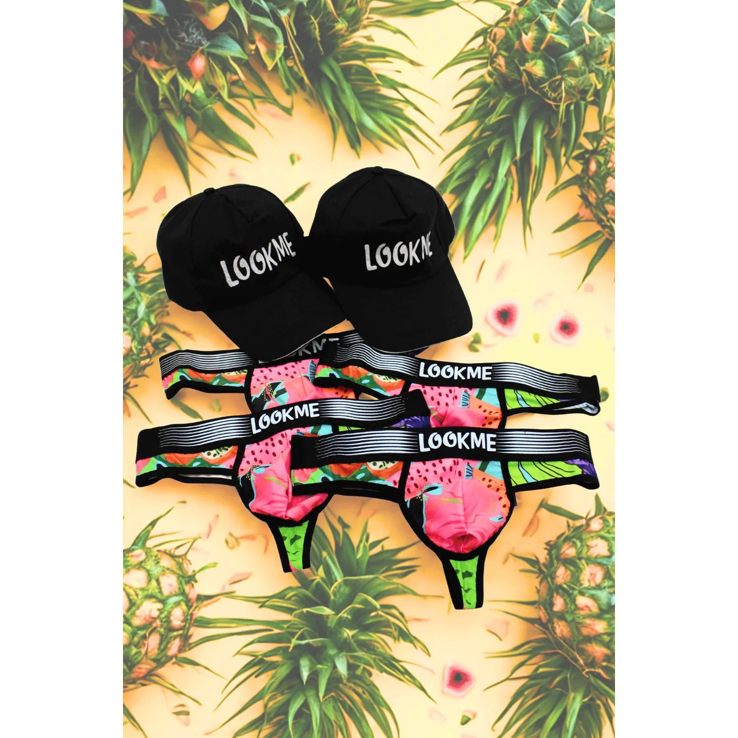 lot 4 strings homme polyester noir LookMe casquettes offertes confort élasticité douceur respirabilité durable ajustement polyvalent quotidien sport élégant moderne