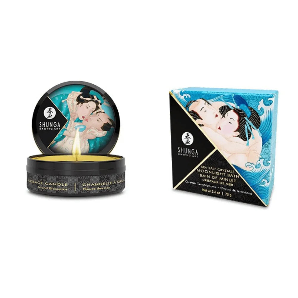 Calendrier de l'avent Shunga 25 ans, coffret or et pourpre, produits érotiques bien-être, design luxueux et sensuel.
