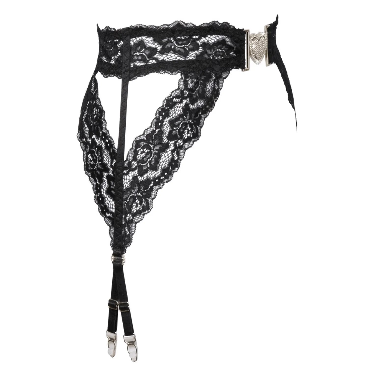 Porte-jarretelles dentelle noire cœur romantique ajustable confort féminin