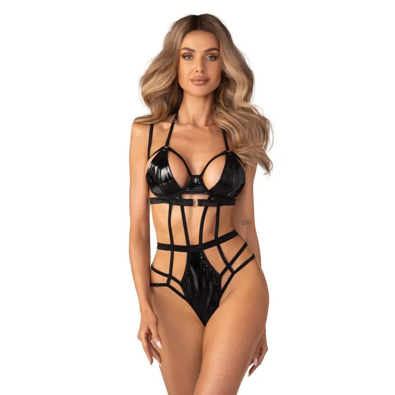 Keira Lise teddy noir design unique latex effet mouillé sensualité élégante