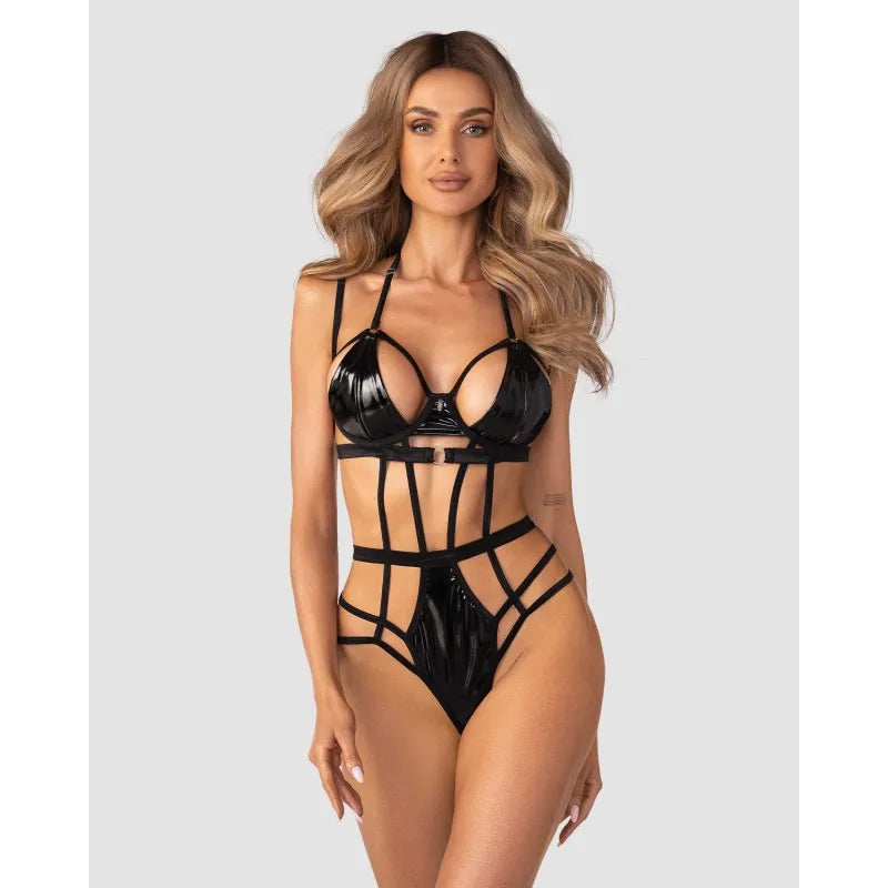 Keira Lise teddy noir design unique latex effet mouillé sensualité élégante