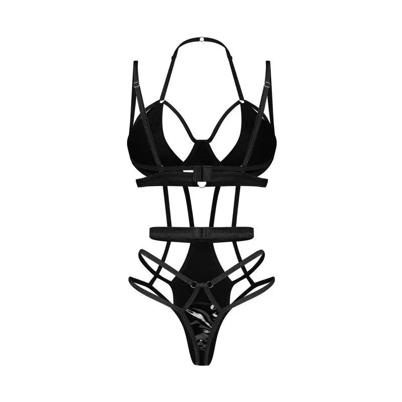Keira Lise teddy noir design unique latex effet mouillé sensualité élégante