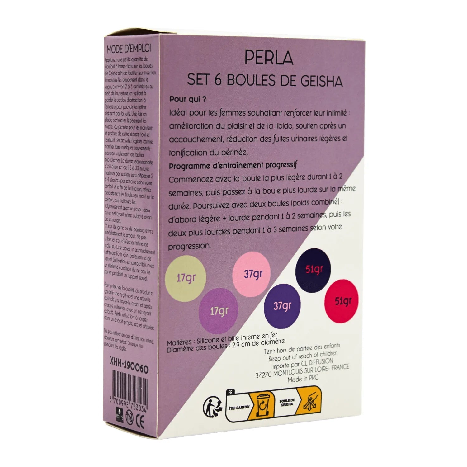 Set Boules Geisha Silicone Renforcement Périnée Femmes Post-Accouchement