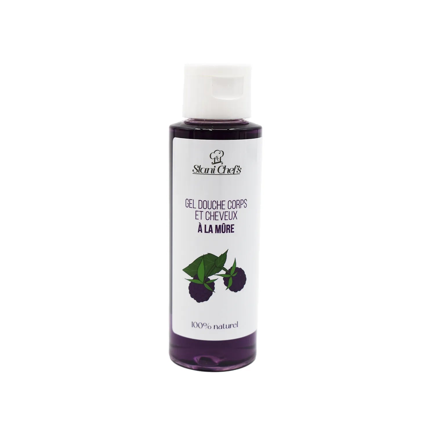 Gel douche naturel hydratant mûre amande douce tous types peau cheveux enfants