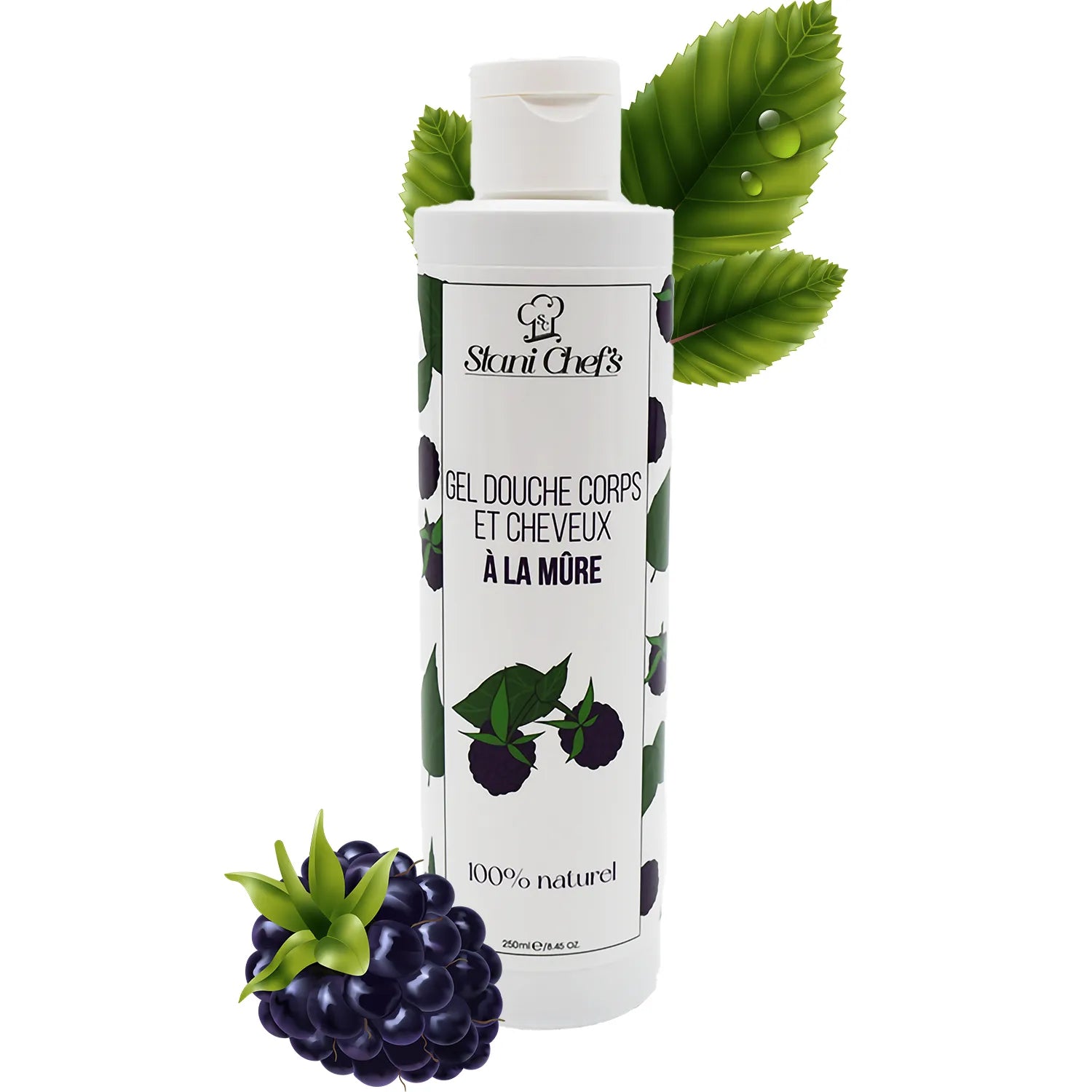 Gel douche 2 en 1 naturel mûre amande douce hydratant bébé enfant 250ml