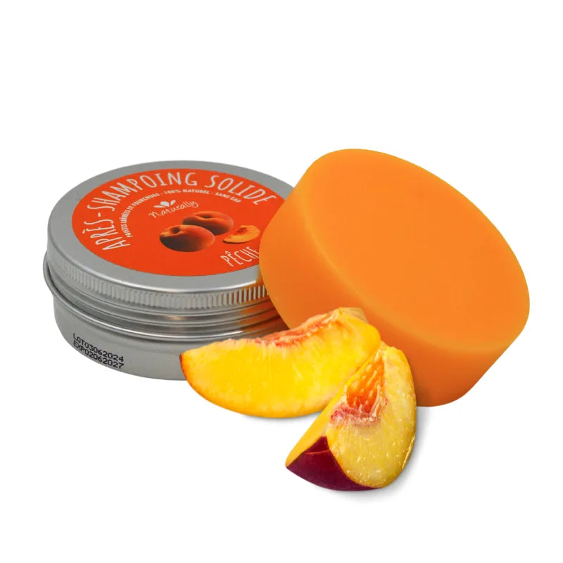 après-shampoing naturel cheveux abîmés mangue pêche brillance douceur démêlage