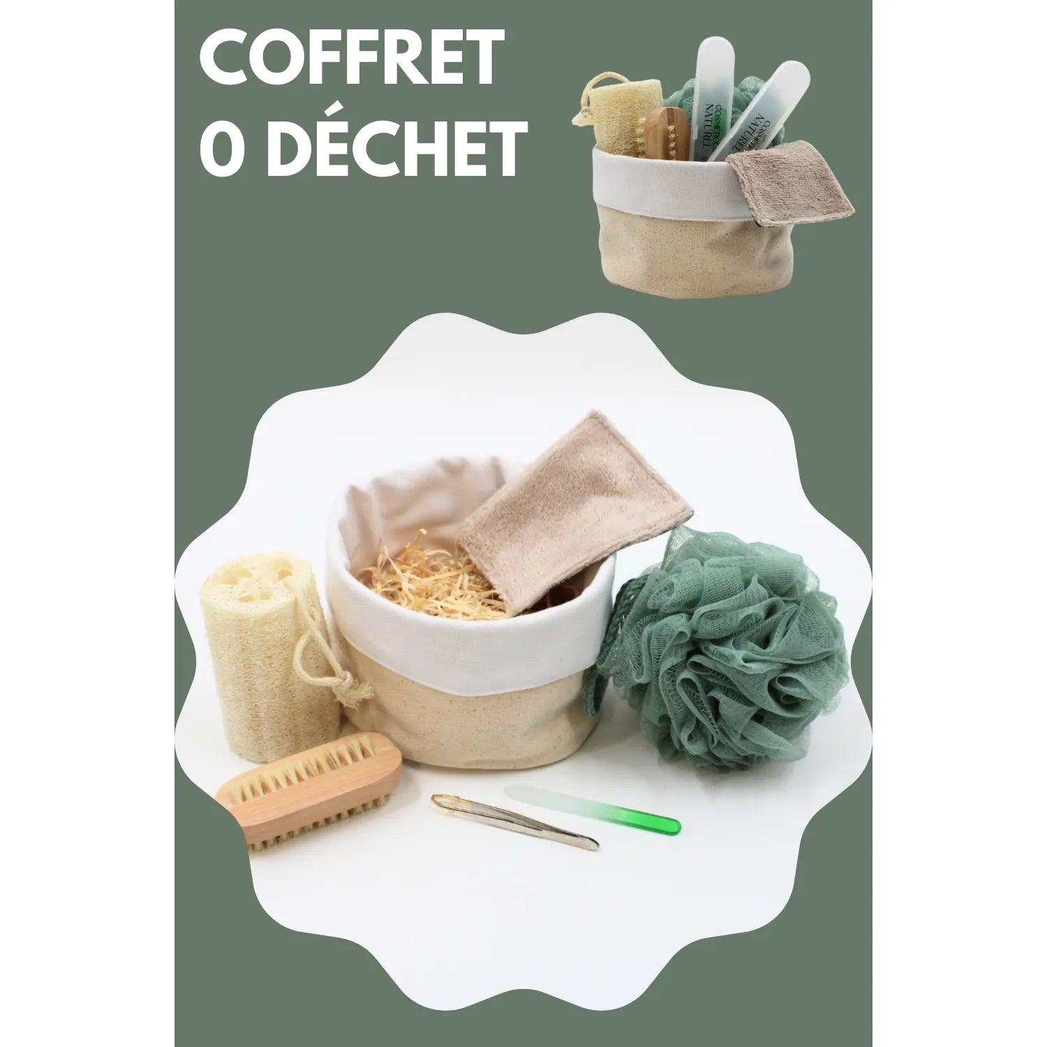 Coffret beauté zéro déchet accessoires réutilisables visage corps écologique