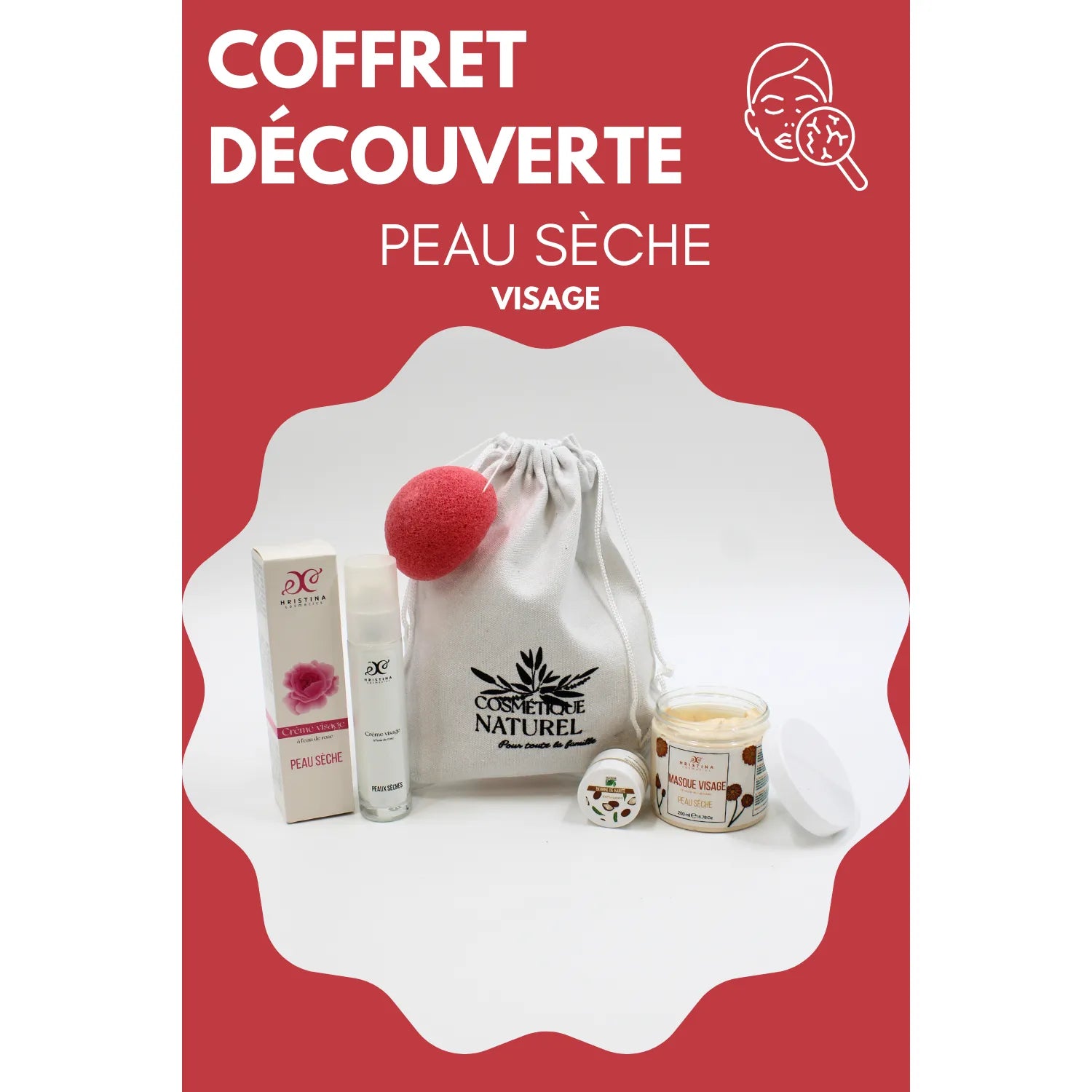Coffret découverte soin peau sèche naturel beurre karité calendula konjac