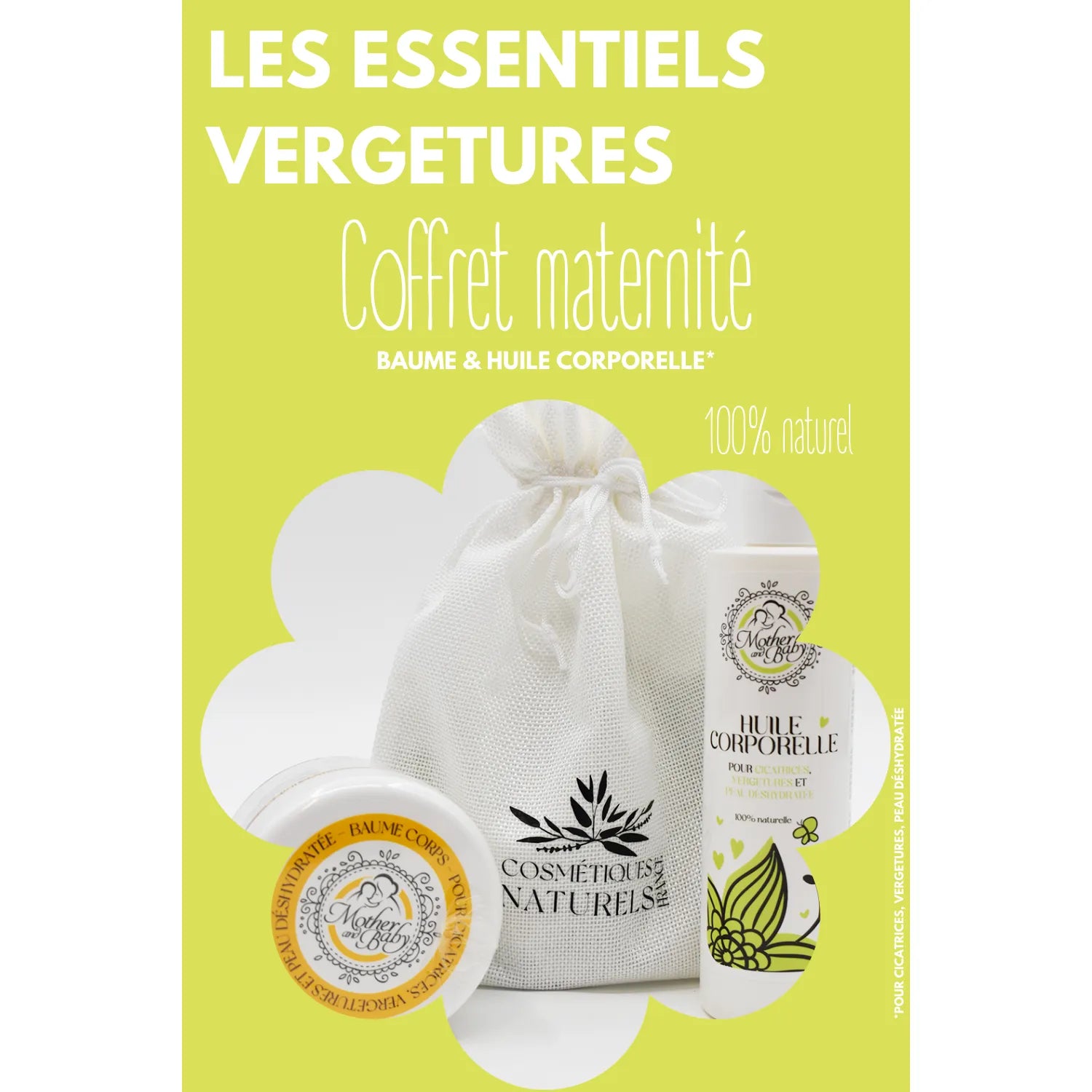 Coffret rituel vergetures huile baume naturel grossesse cicatrices hydratation