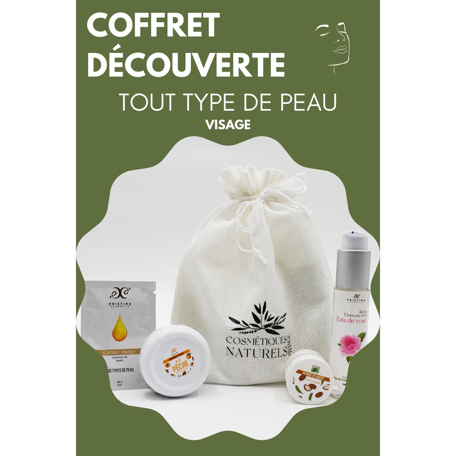 Coffret découverte visage naturel rose de Damas beurre karité peaux sensibles