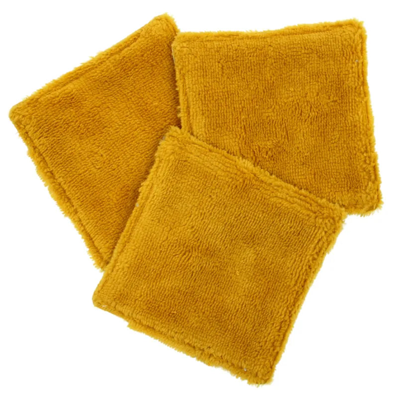 Lot 3 cotons démaquillants ultra doux bambou réutilisables zéro déchet jaunes