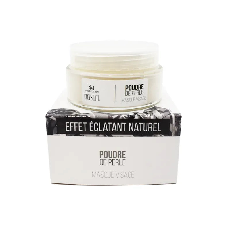 Masque visage poudre de perle argile blanche peau éclatante protection