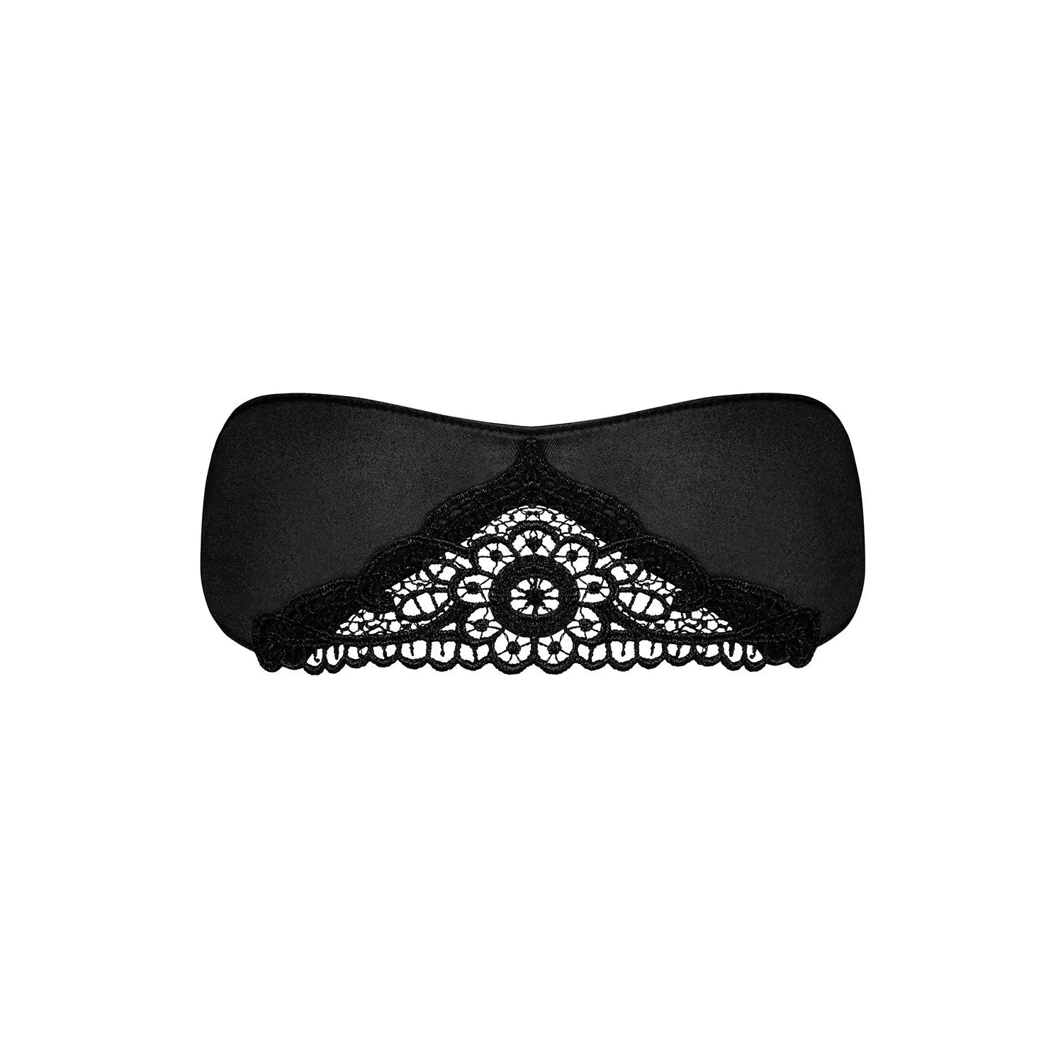 masque noir satiné sexy dentelle ruban ajustable doublure soyeuse confortable taille S M maintien raffiné mystérieux glamour séduction