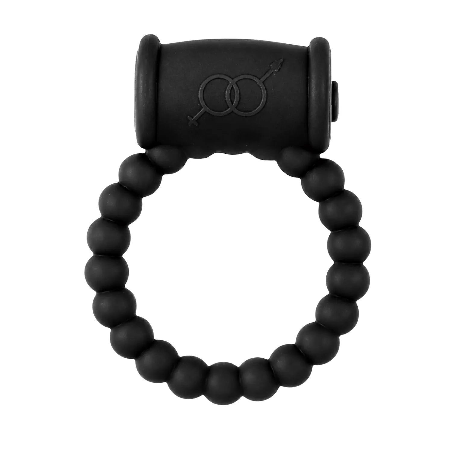 Cockring Vibrant Silicone Noir Mat Perlé Bullet Amovible Ultra Léger 10g