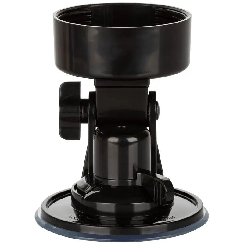 Ventouse noire pour masturbateurs, fixation solide, silicone antidérapant, compatible surfaces lisses, usage mains libres.