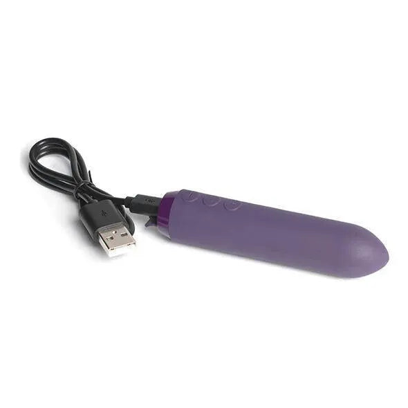Vibromasseur violet ergonomique en silicone avec câble USB, design compact et discret, boutons intuitifs pour usage mains ...