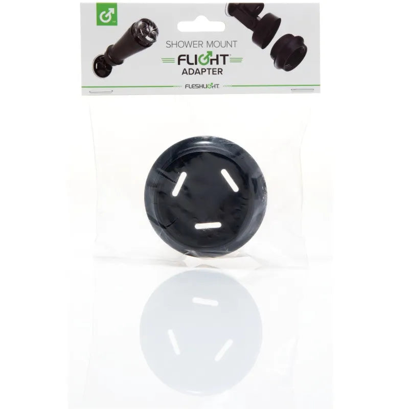 Adaptateur douche noir pour Fleshlight Flight, fixation mains-libres, étanche, ergonomique, installation rapide.