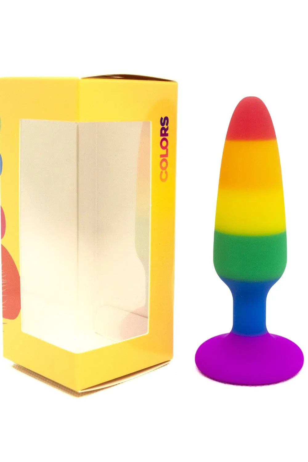 Plug anal multicolore en silicone liquide, taille M, hypoallergénique, doux et souple pour confort optimal.