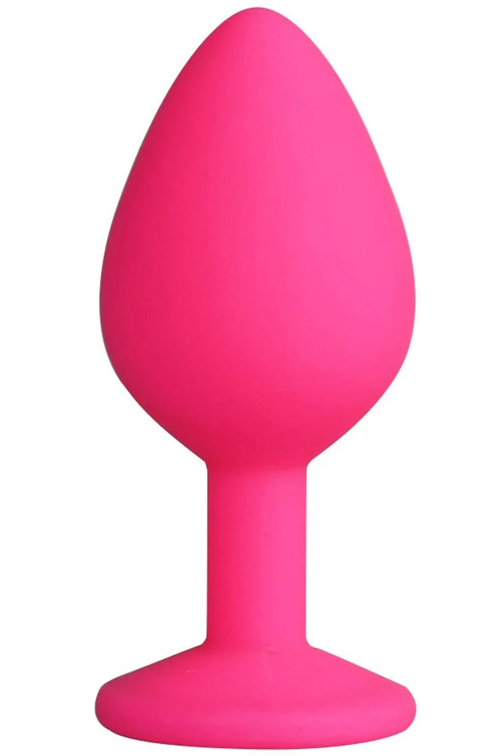 Plug anal rose en silicone médical, forme ergonomique, bijou à facettes, 8cm x 3.5cm, élégant et confortable.