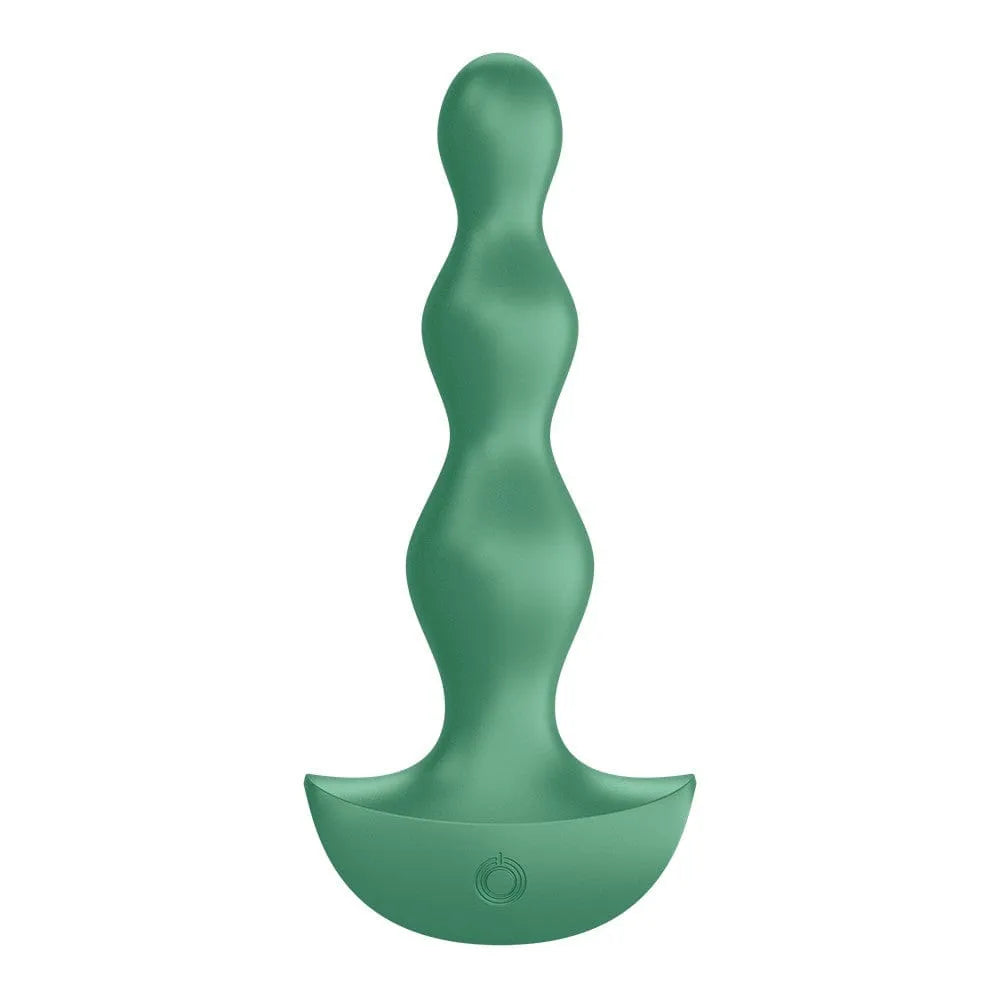 Plug anal vibrant vert Satisfyer Lolli 2, silicone souple, forme sphérique, base large, 12 programmes de vibration.