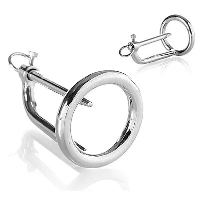 Anneau gland en acier chirurgical inoxydable, design ergonomique, finition lisse, idéal pour jeux intimes BDSM.